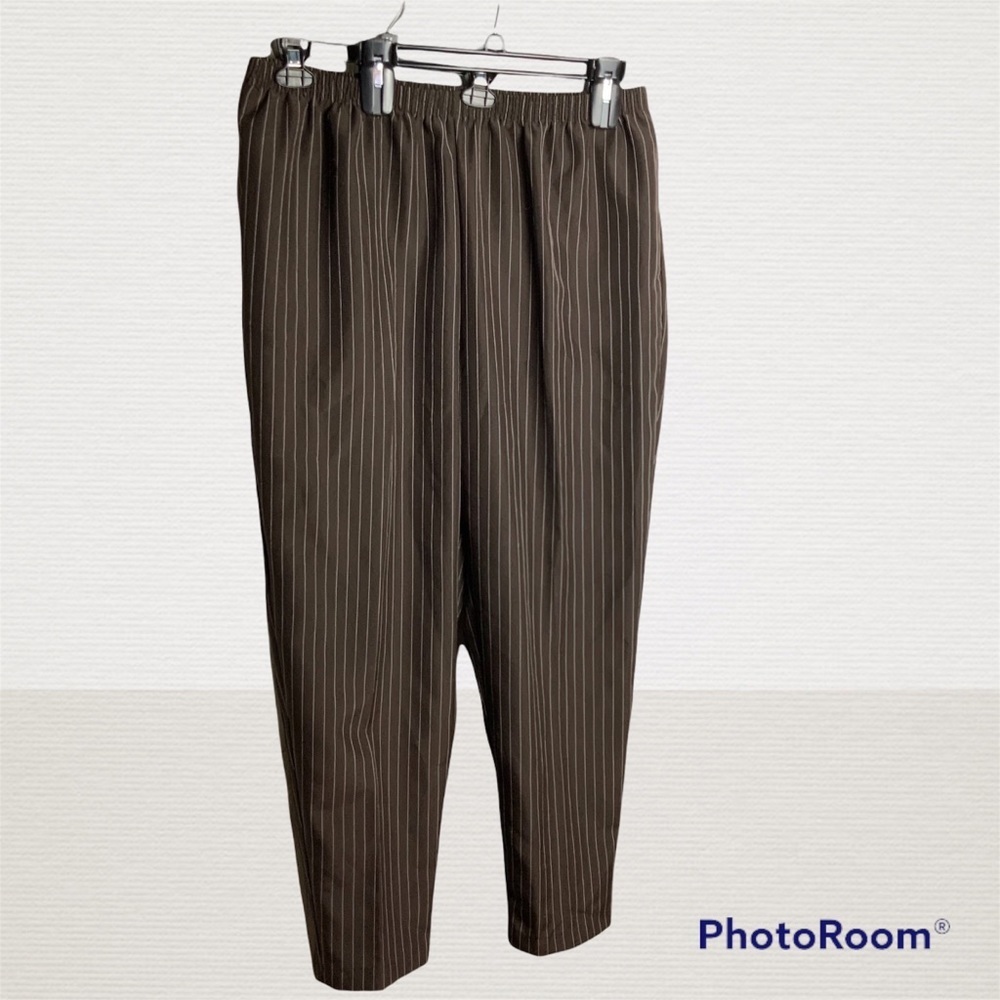 Monterey Canyon New with Tags Brown White Pinstripe Pull On Pants Wm 20W
